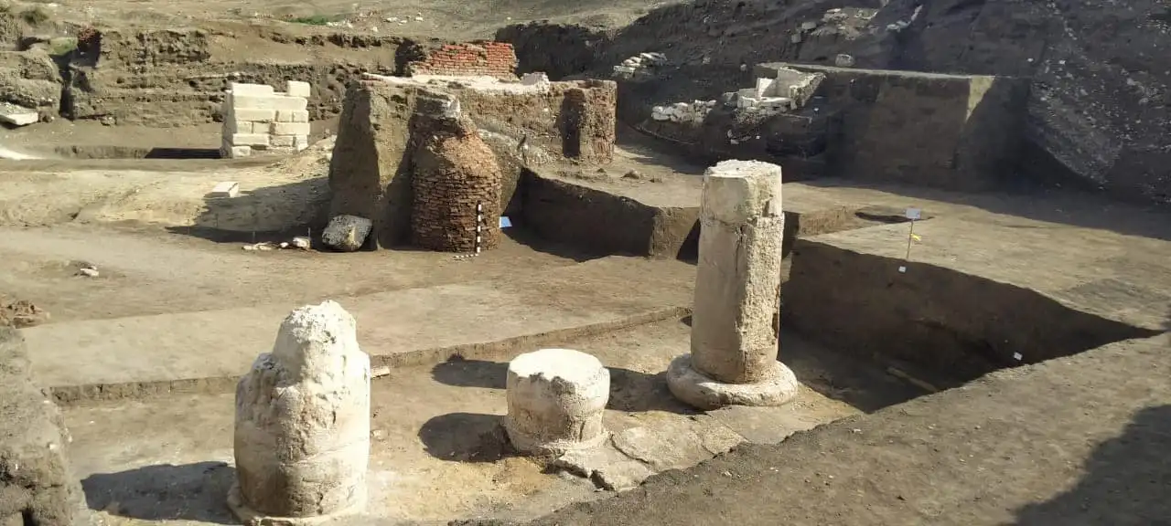 Ancient limestone pillars recently uncovered in Egypt
