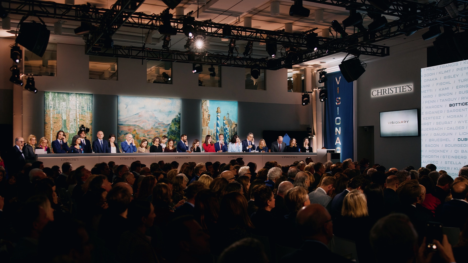 Full auction room.