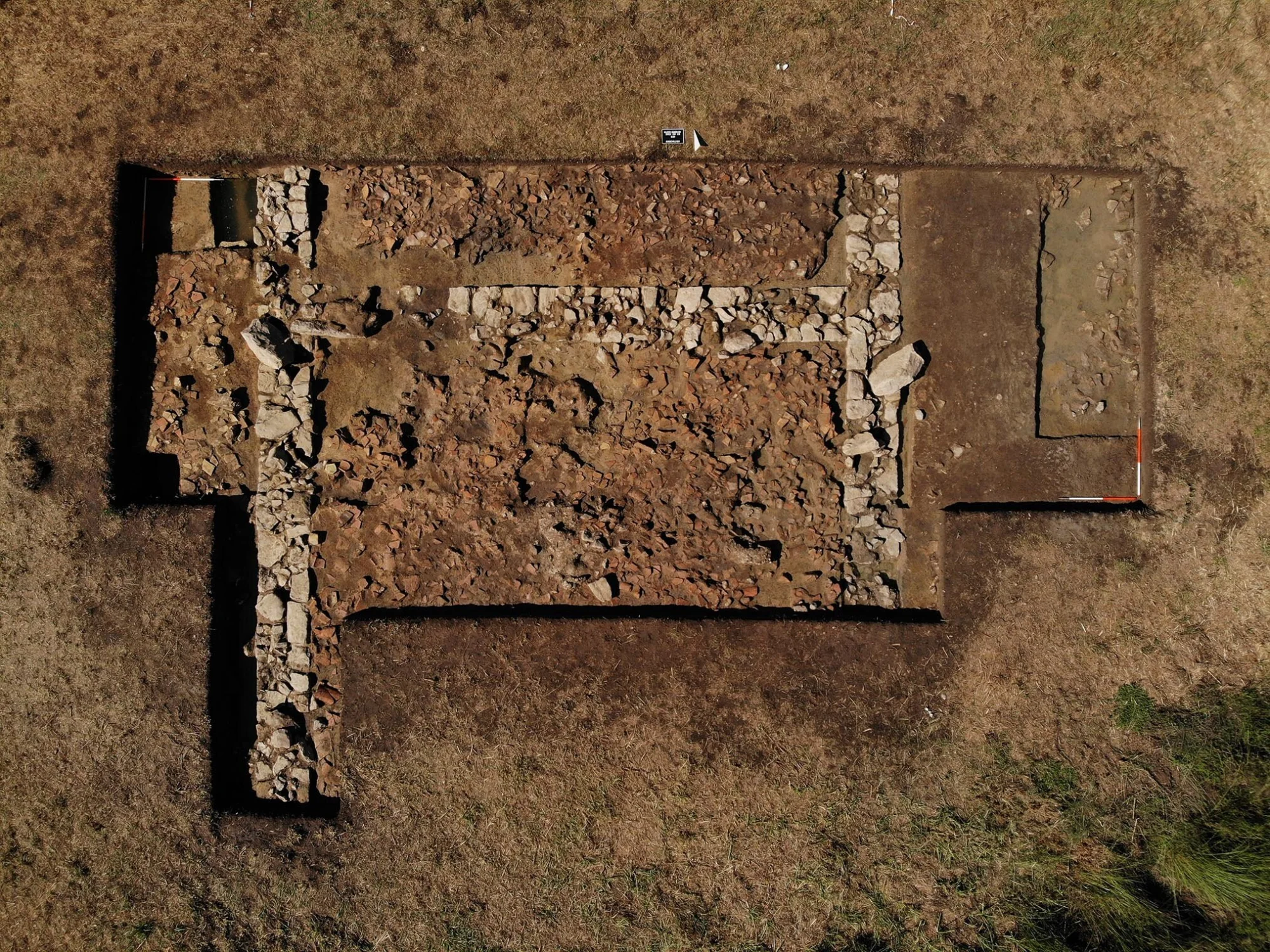 The remains of a structure believed to be the temple of Poseidon at the Kleidi site near Samikon, Greece, 2022.