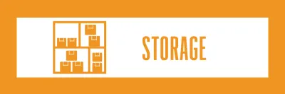 A banner that reads Storage with an icon of boxes in a cube.