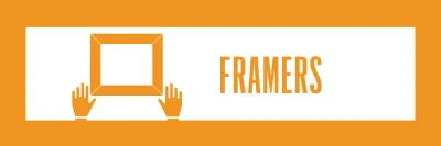 A banner that reads Framers with an icon of a frame and hands.