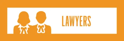 A banner that reads Lawyers with an icon of two figures on it.