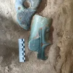 Jade artifact uncovered at Yuanbaoshan archaeological site, Chifeng city, China.