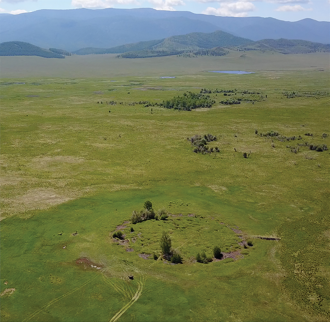 The Scythian-like burial mound found in Tuva, Siberia.