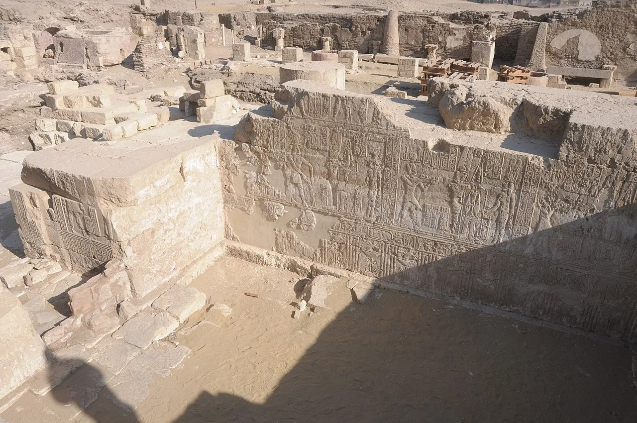 Room K1 in the Athribis temple in Sohag, Egypt, 2016.