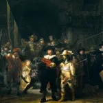 An oil painting of a group of Dutch men from 1642.