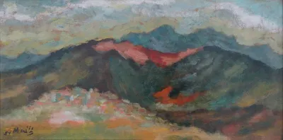 A semi-abstract landscape of the mountains.