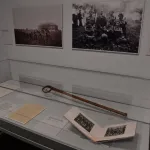 WASHINGTON, DC - SEPTEMBER 12: A Ho-Chunk (Winnebago) lacrosse stick, ca. 1880-1900 is seen at the opening night reception of All American: The Power of Sports exhibit at the National Archives Museum on September 12, 2022 in Washington, DC. (Photo by Larry French/Getty Images for National Archives Foundation)