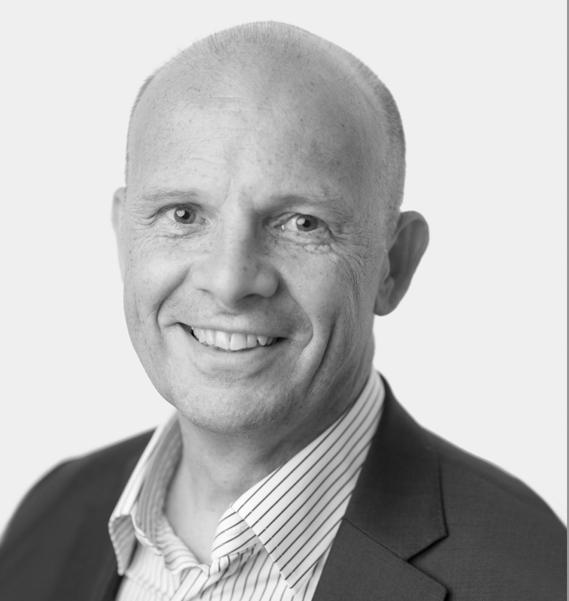 Black and white image of man.