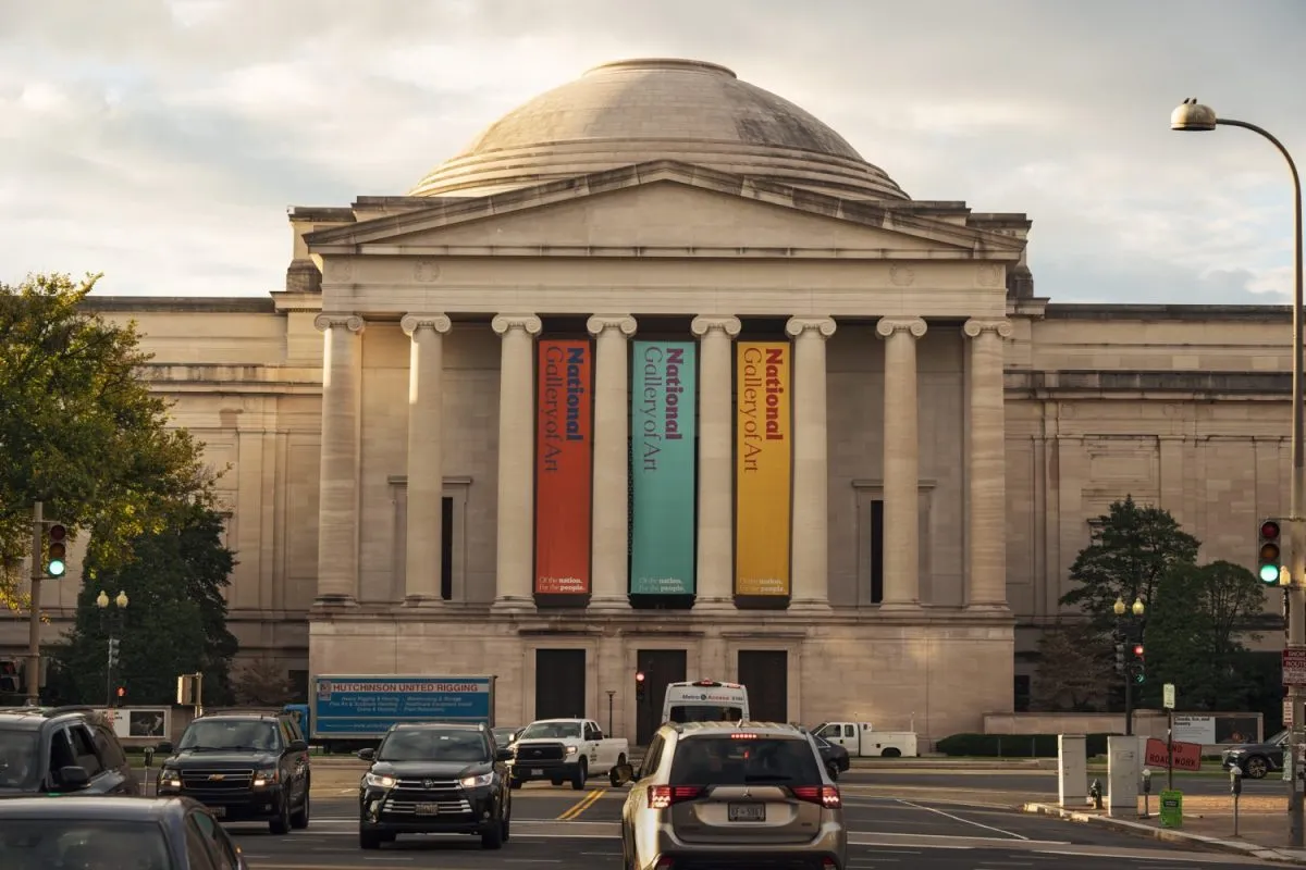 The front of the National Gallery Of Art in Washington, D.C. is pictured on Monday, Nov. 8, 2021.