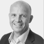 Black and white image of man.