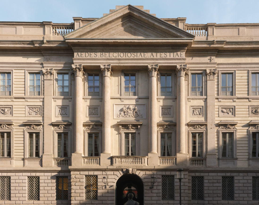 The facade of a classical building.