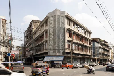 Street view of a large warehouse in Bangkok.