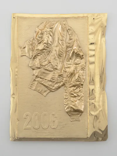 A vacuum-sealed jacket with the word 