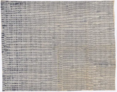 A fabric sheet stamped with a repeating pattern.