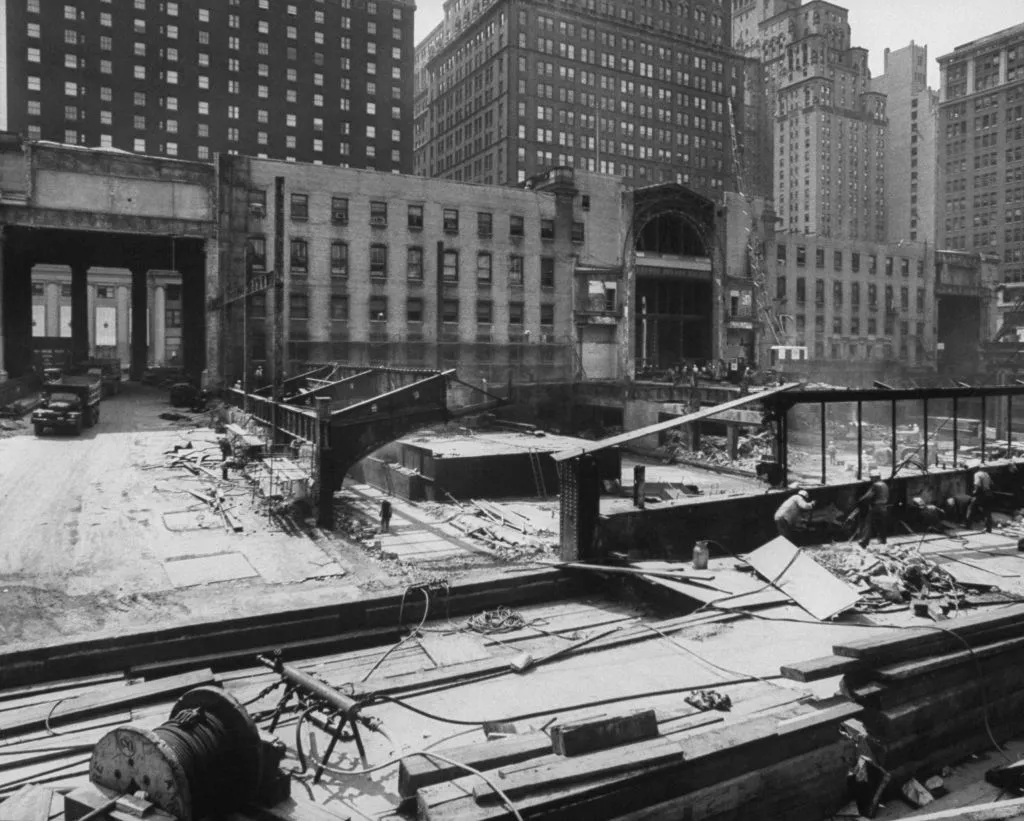 Demolition of Pennsylvania Station during renovation of Madison Square Garden, 1966.