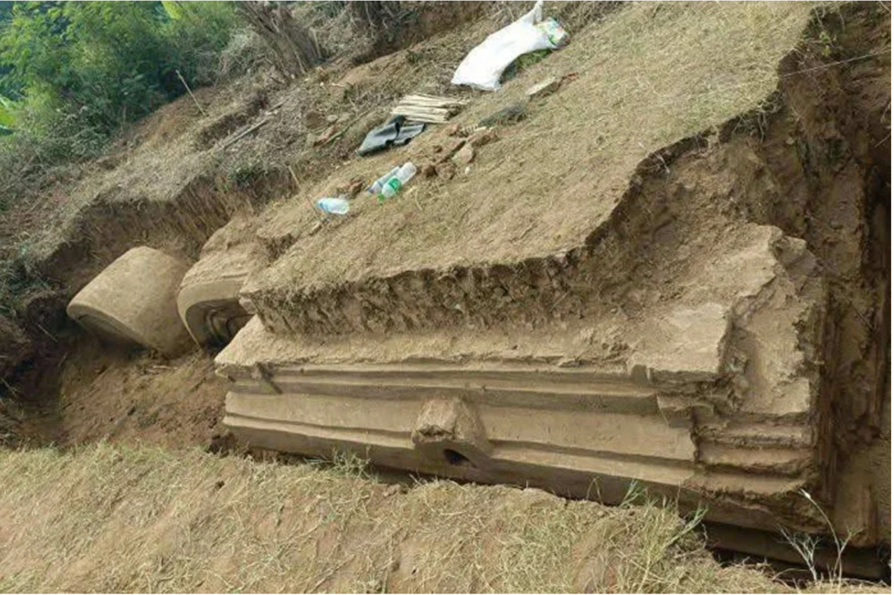 Emerging ruins in Inwa, Myanmar following a massive earthquake.
