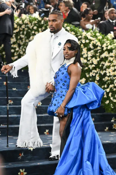 Jonathan Owens, Simone Biles at The 2025 Met Gala Celebrating 
