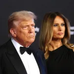 US President Donald Trump (L) and First Lady Melania Trump arrive to attend the opening night of 