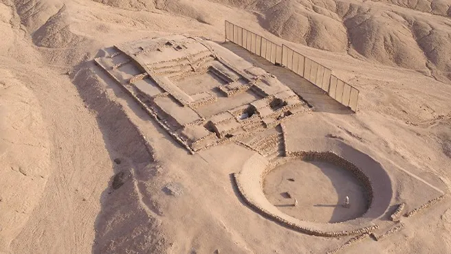 An aerial view of a building structure in Peñico.