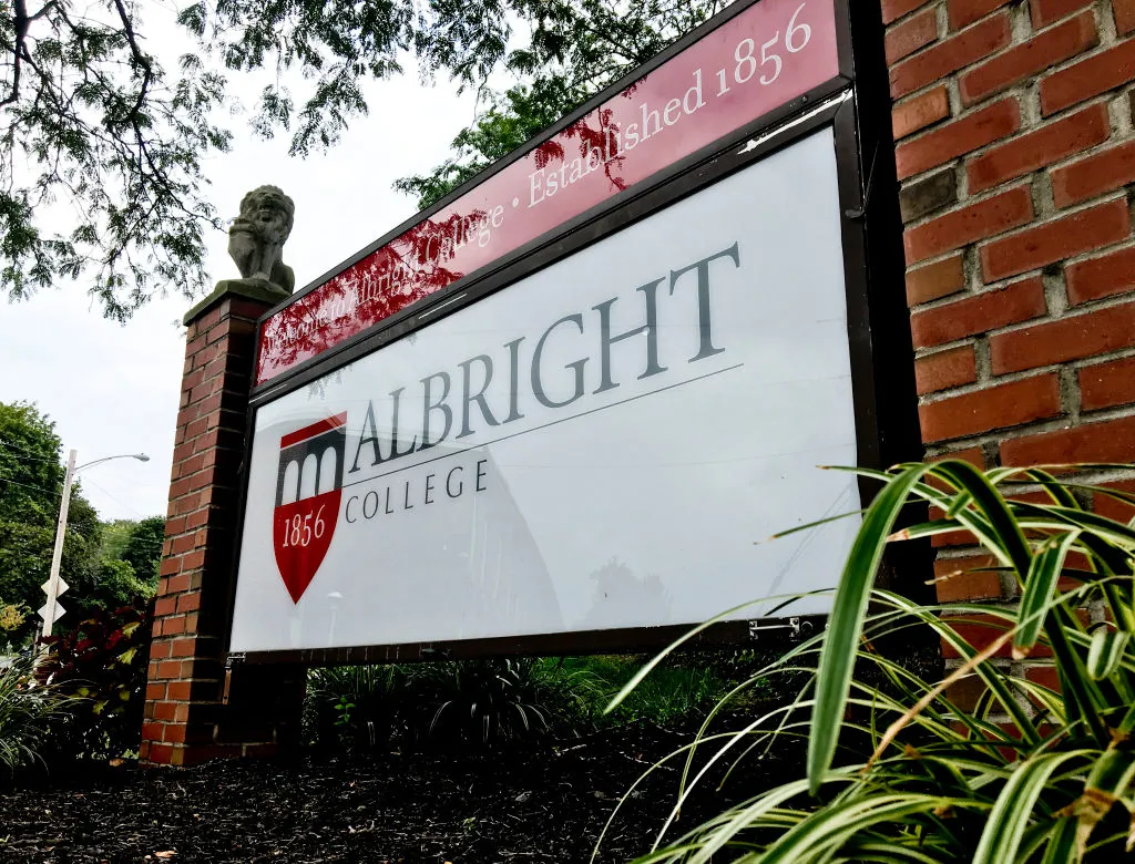 A red and white sign reading