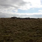 A prehistoric long cairn on Dudderhouse Hill in the Yorkshire Dales National Park, England.