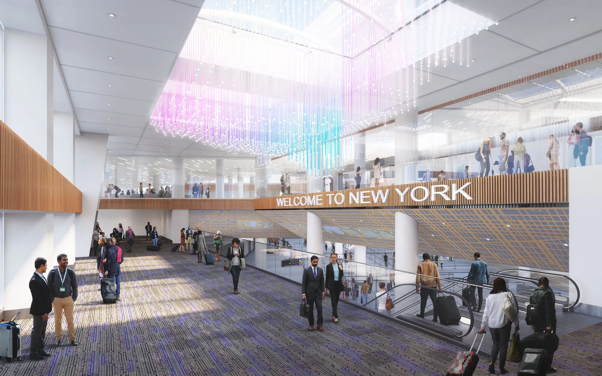 Rendering of the JFK Terminal 6 Arrivals Corridor.