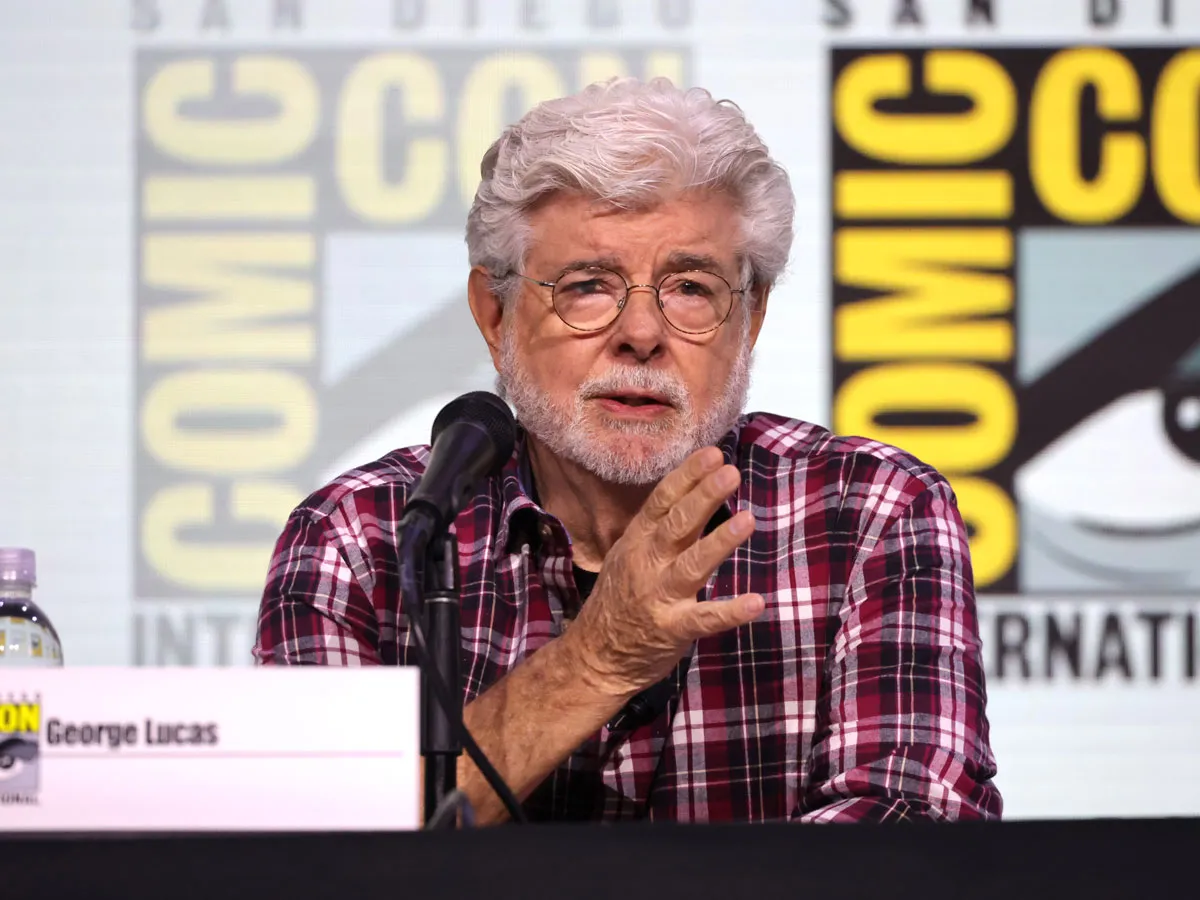 SAN DIEGO, CALIFORNIA - JULY 27: George Lucas seen at Lucas Museum of Narrative Art panel at Comic-Con International 2025 at San Diego Convention Center on July 27, 2025 in San Diego, California.  (Photo by Eric Charbonneau/Lucas Museum Of Narrative Art via Getty Images)