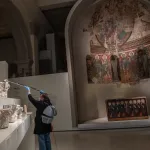 BARCELONA, SPAIN - JUNE 08: A restorer vacuums Romanesque art master pieces at the Catalonia National Art Museum (MNAC) on June 08, 2020 in Barcelona, Spain. The MNAC will open on June 10 with its capacity reduced to 30%. Spain has largely ended the lockdown it imposed to curb the spread of Covid-19, which caused the death of more than 27,000 people across the country. This week all regions are on Phase One or Two, one month after all of Spain started on Phase Zero on May 4, 2020. (Photo by David Ramos/Getty Images)