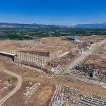 DENIZLI, TURKIYE - MAY 27: An aerial view of the Laodikeia Ancient City, which is on the UNESCO World Heritage Temporary List, where the annual number of tourists exceeded 100 thousand for the first time last year, and arouses the curiosity of local and foreign tourists with its finds dating back thousands of years in Denizli, Turkiye on May 27, 2024. The history of the ancient city, which was discovered by European travelers in the 17th century and where scientific excavations began for the first time in 1961, dates back to 5,500 BC. (Photo by Lokman Ilhan/Anadolu via Getty Images)