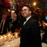 Adrian Cheng makes a toast during dinner after the opening ceremony of Festival de Cannes Film Week in Asia, November 12, 2019, in Hong Kong. (Photo Chung Sung-Jun/Getty Images for Festival de Cannes Film Week in Asia)