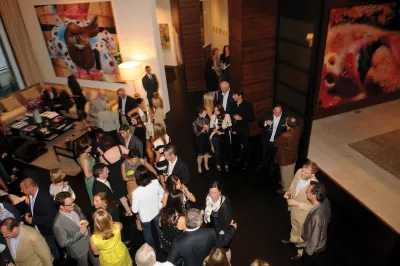 People mingle at a collector