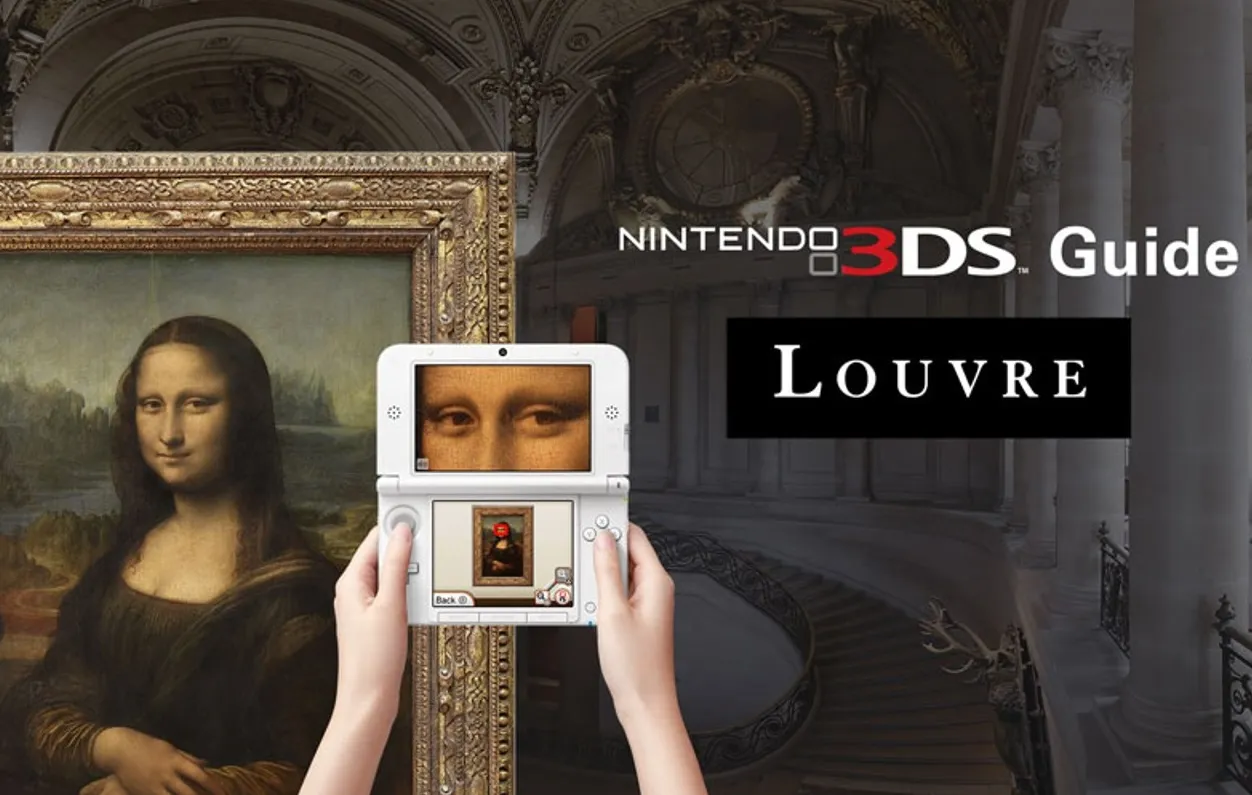A promotional image for the Nintendo 3DS Louvre guide.