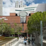 The new SFMOMA, viewed from the Yerba Buena Gardens.