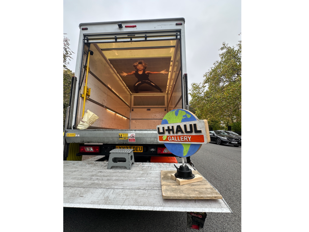 Tina Turner inside a U-Haul.