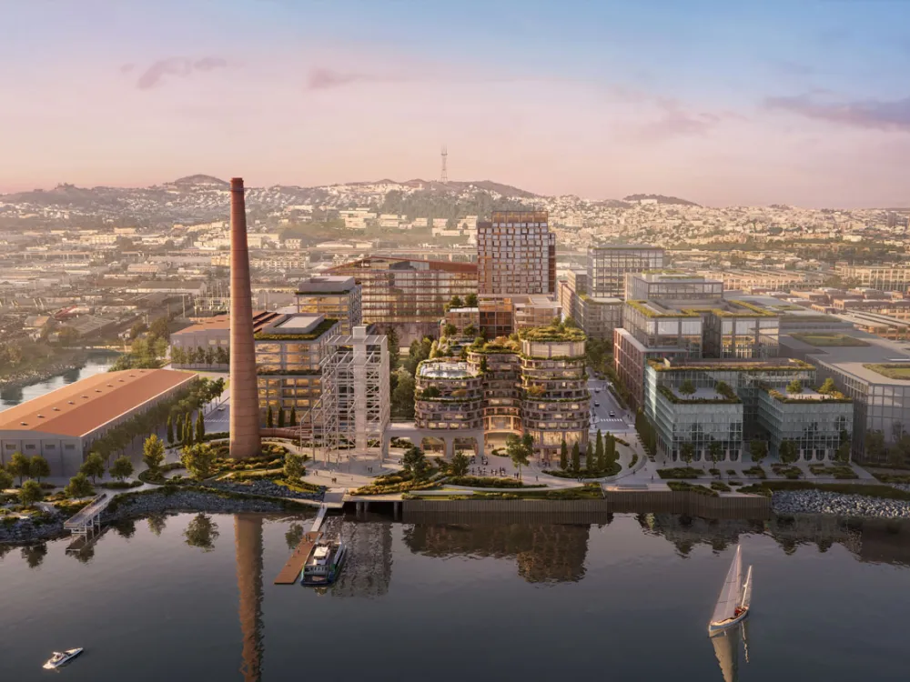 A rendering of a waterfront park in San Francisco.