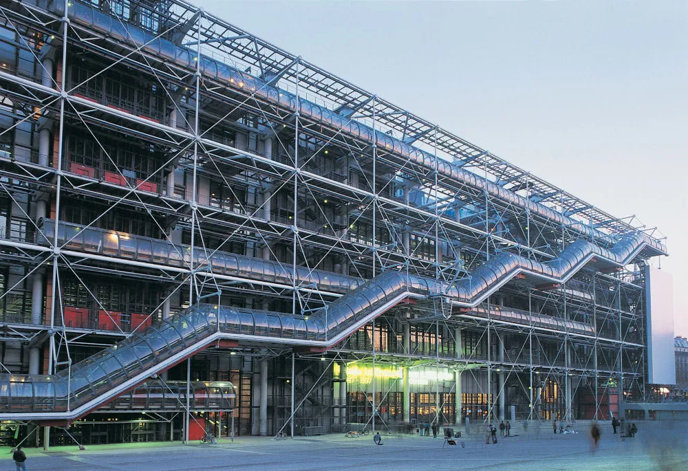 A futuristic looking building.