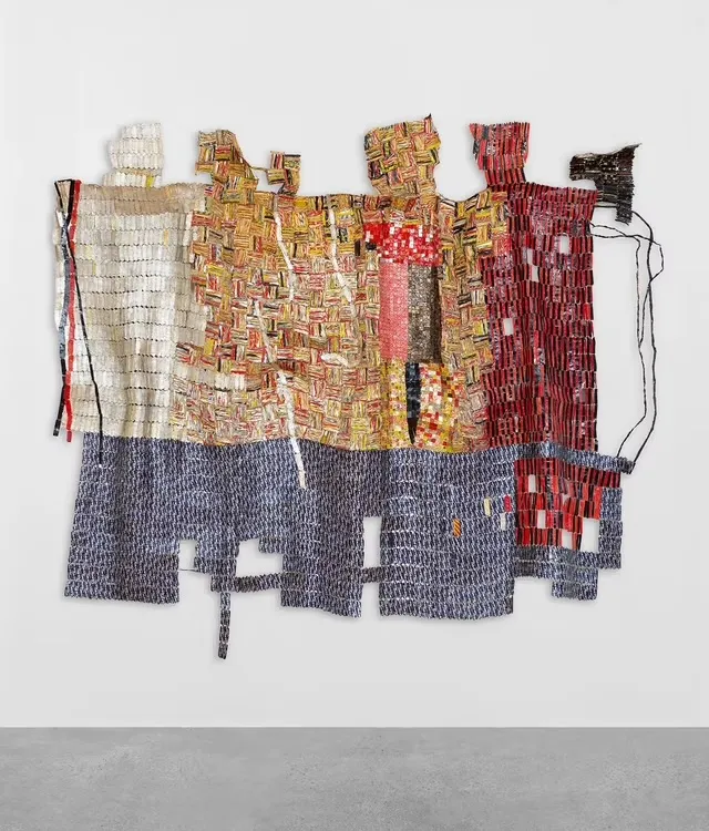 A tapestry by El Anatsui that will be offered by Sotheby