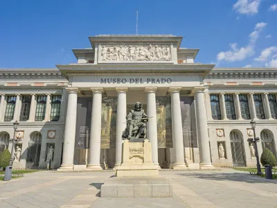 Museo del Prado Art Museum, Monumento a Velazquez, Paseo del Prado, Madrid, Spain. (Photo by: Bildagentur-online/Universal Images Group via Getty Images)