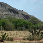 Police officers work on the Pyramid of the Moon at the Teotihuacan archaeological zone following a shooting in Teotihuacan, State of Mexico, on April 20, 2026. A Canadian woman was shot dead on April 20 at the Teotihuacan pyramids archaeological zone in central Mexico by a man who later killed himself, authorities said. (Photo by Valentina ALPIDE / AFP via Getty Images)