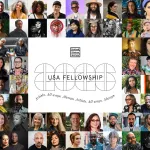 A composite image showing 50 artist portraits with 