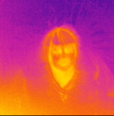 A negative image of a person