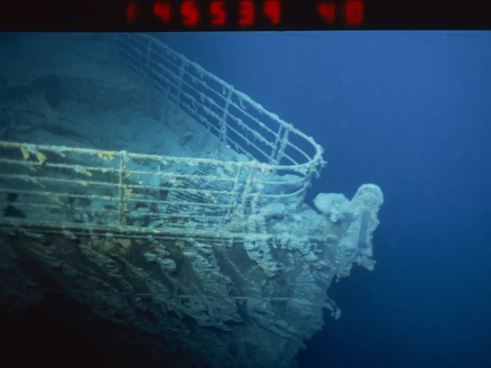 A shipwreck underwater.