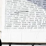 MANHATTAN, NEW YORK CITY, NEW YORK, UNITED STATES - 2016/11/11: A woman reads the 1992 Zoe Leonard poem 