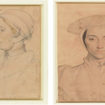 two sketches of busts of women