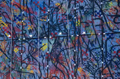 An abstraction covering a window.