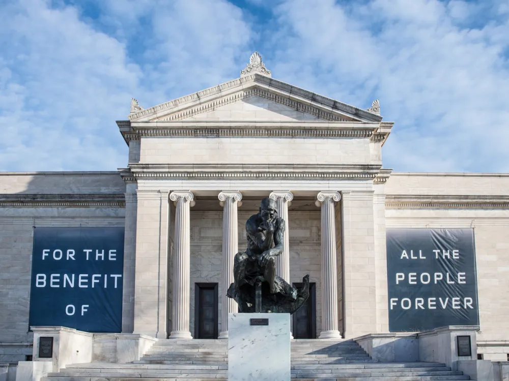 View of a museum exterior with Rodin