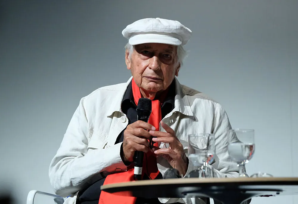 MIAMI BEACH, FL - DECEMBER 01:  Julio Le Parc speaks onstage during the Art Basel Miami Beach Vernissage at the Miami Beach Convention Center on December 1, 2016 in Miami Beach, Florida.  (Photo by Mike Coppola/Getty Images)