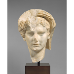 Marble head of a veiled man, Roman, 1st half of 1st century CE, restituted in June 2026