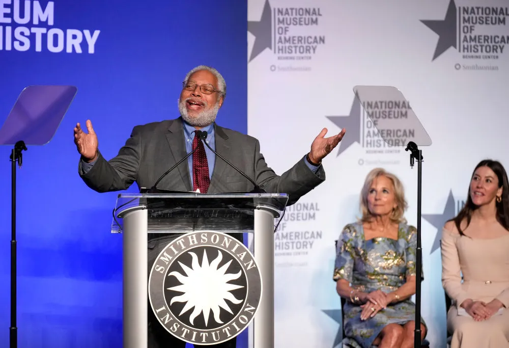 WASHINGTON, DC - JANUARY 25:  Secretary of the Smithsonian Institution Lonnie Bunch speaks during an event to present first lady Jill Biden